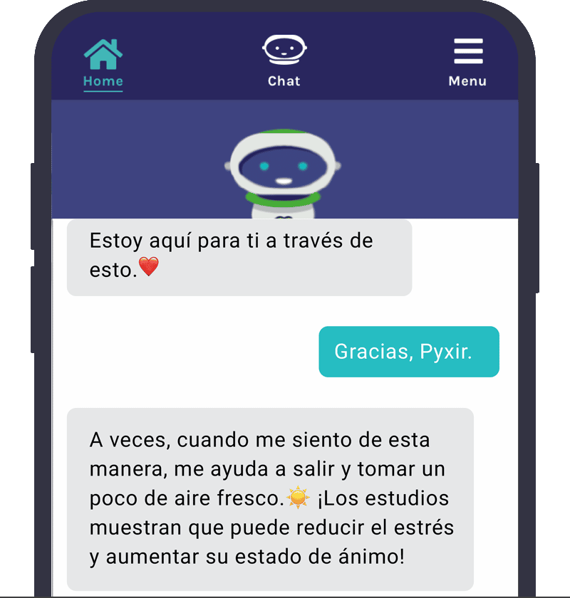 Pyxir es nuestro simpático personaje de chatbot.